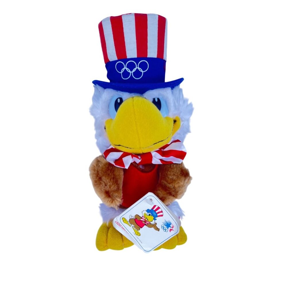 Vintage 1980 Sam the Olympic Eagle Plush Musical Wallace Berrie Tested original